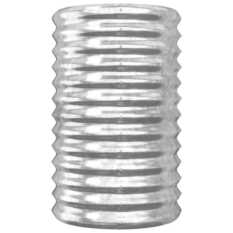 Jardinera de acero recubrimiento en polvo plateado 40x40x68