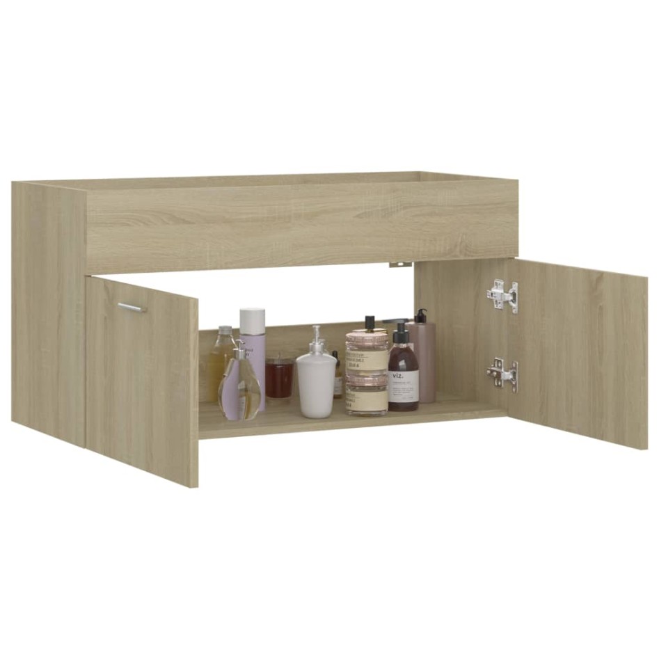 Armario para lavabo contrachapada color roble 90x38,5x46