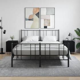 Mesitas de noche 2 uds madera de ingeniería negro 40x40x50