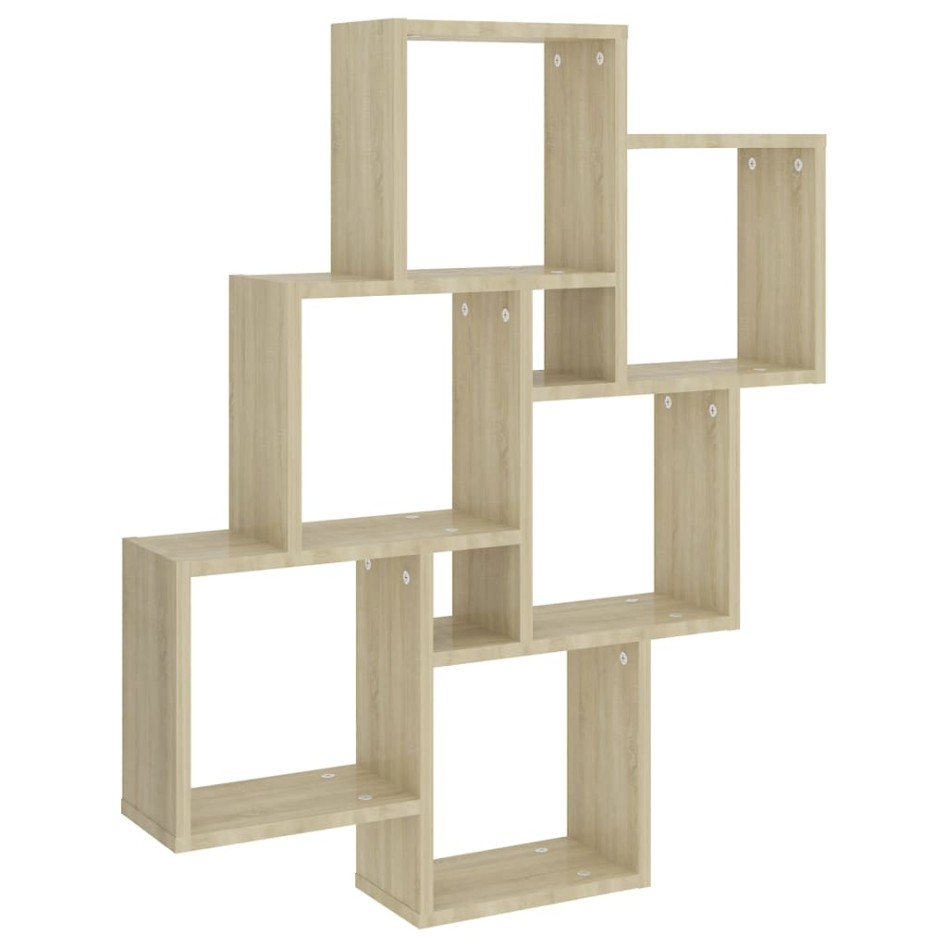 Estante cubo pared madera contrachapada roble Sonoma