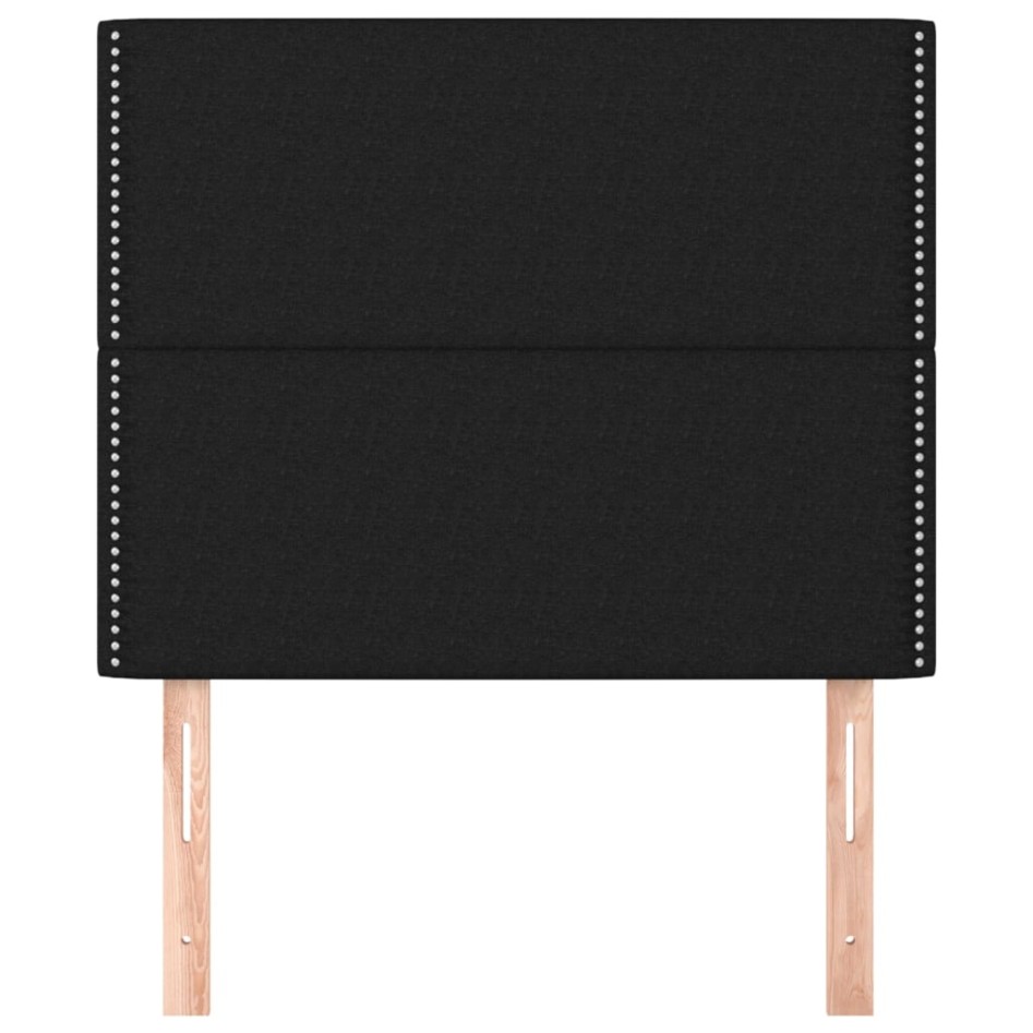 Cabeceros 2 unidades de tela negro 80x5x78/88