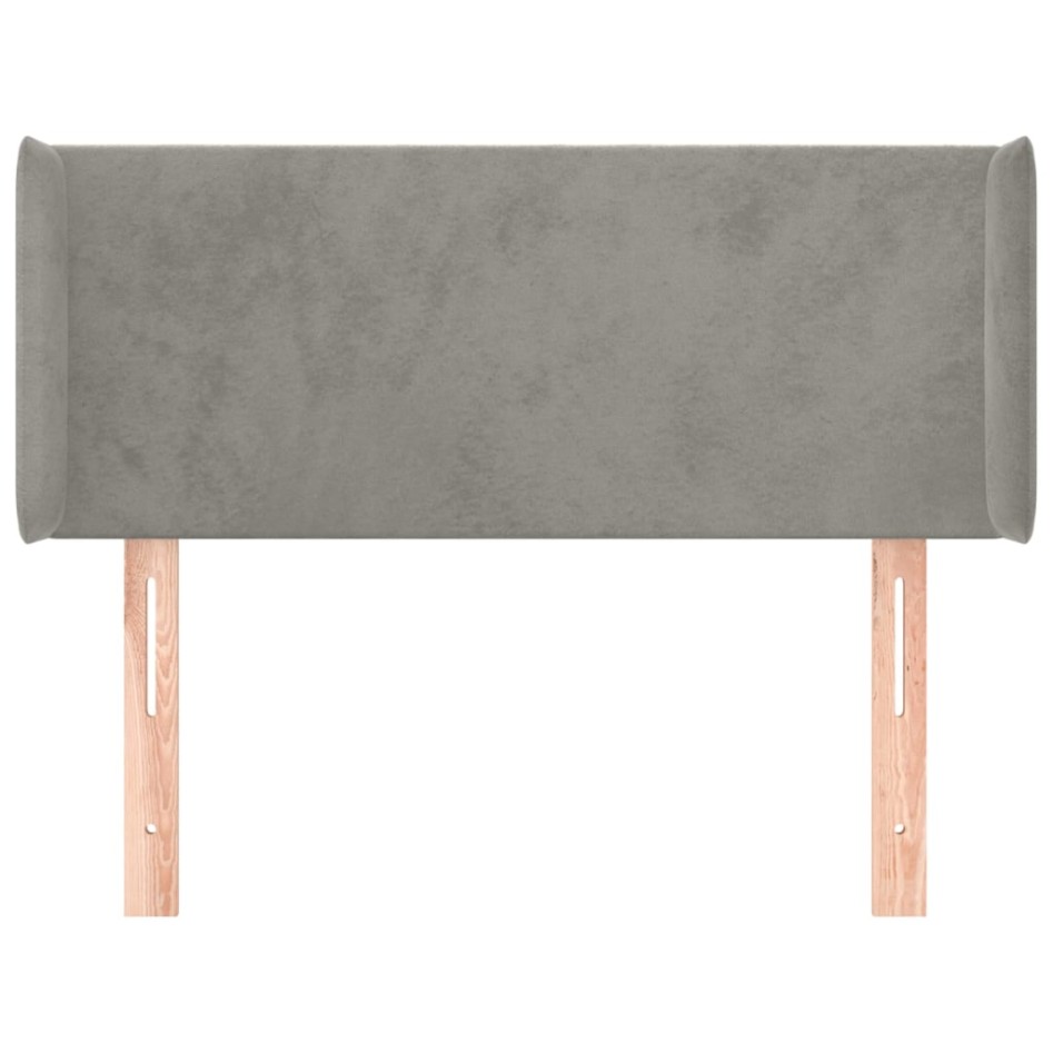 Cabecero de terciopelo gris claro 83x16x78/88