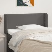 Cabecero de cuero sintético gris 93x16x78/88 cm