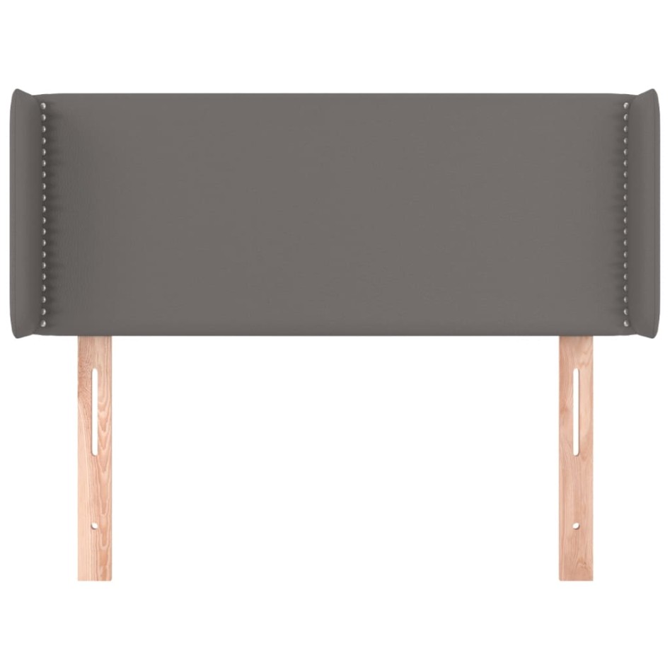 Cabecero de cuero sintético gris 93x16x78/88