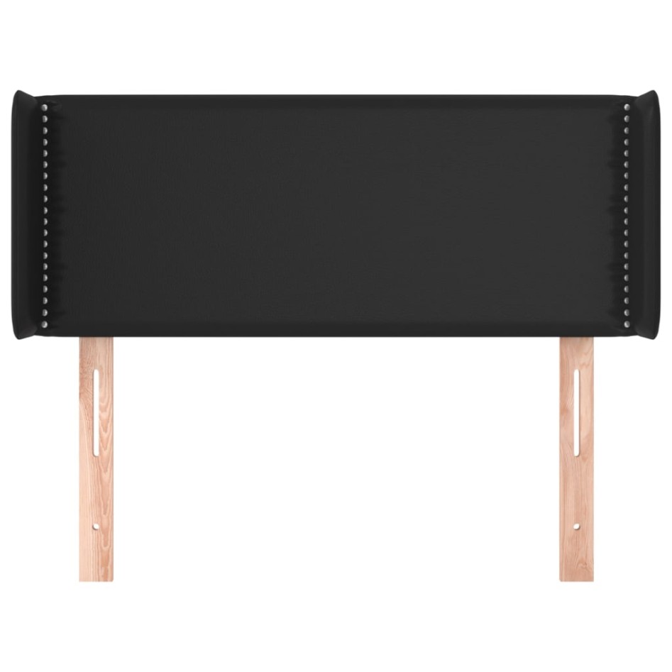 Cabecero de cuero sintético negro 103x16x78/88