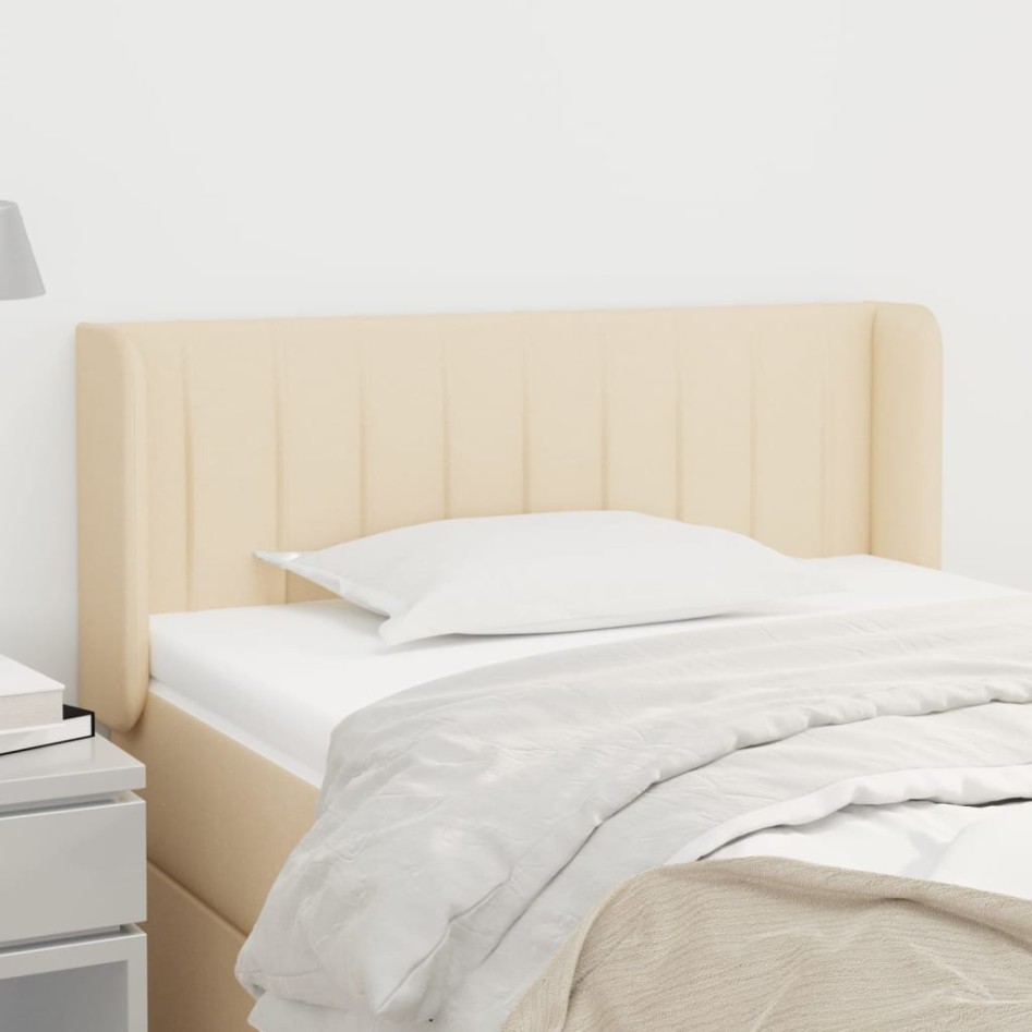 Cabecero de tela color crema 93x16x78/88