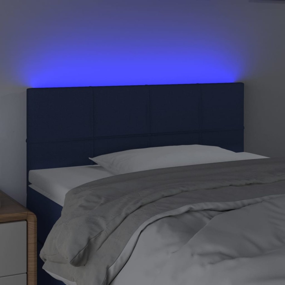 Cabecero con LED de tela azul 80x5x78/88
