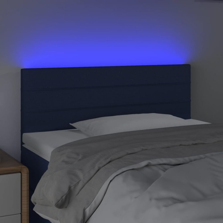 Cabecero con LED de tela azul 80x5x78/88