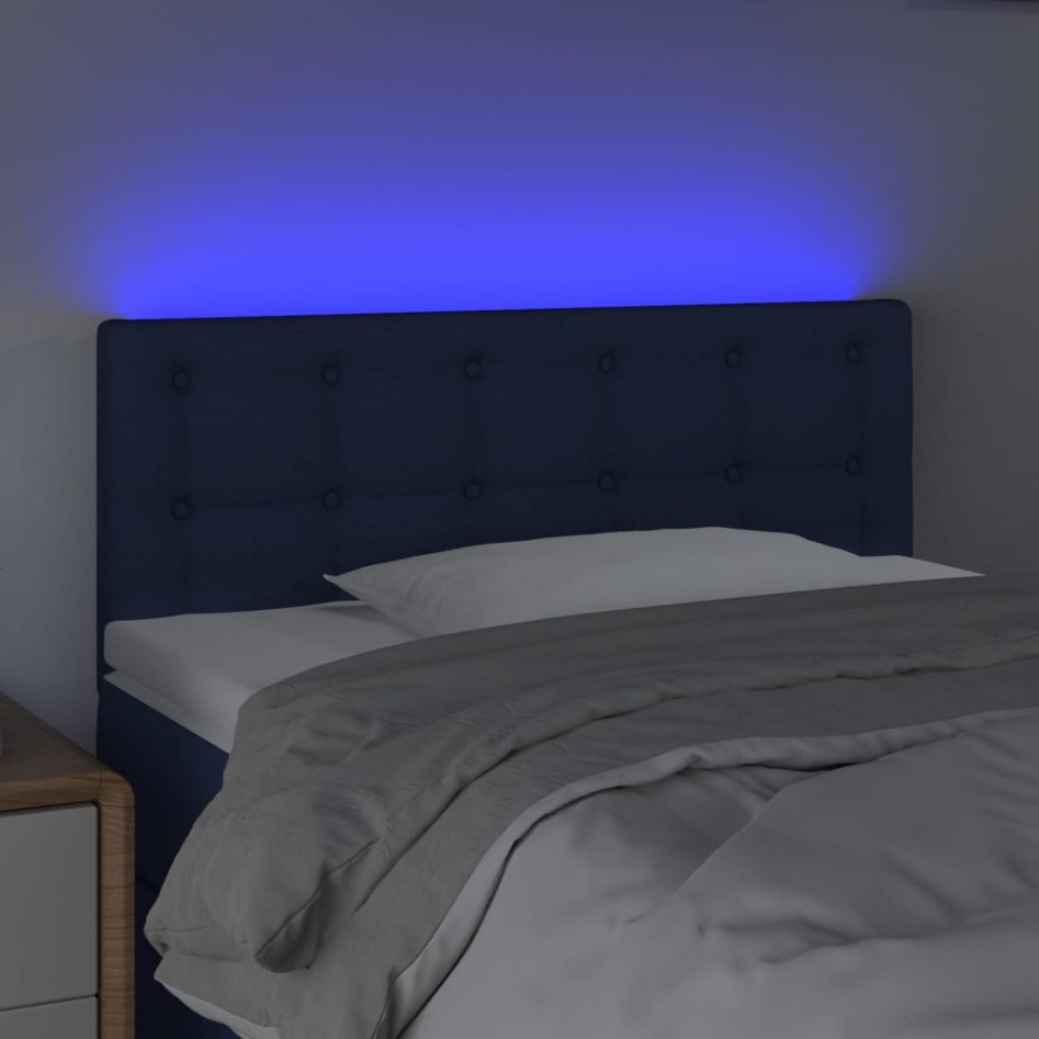 Cabecero con LED de tela azul 100x5x78/88