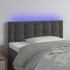 Cabecero con LED de terciopelo gris oscuro 80x5x78/88