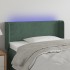 Cabecero con LED de terciopelo verde oscuro 83x16x78/88