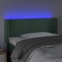 Cabecero con LED de terciopelo verde oscuro 83x16x78/88