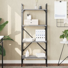 Librería 4 estantes madera gris Sonoma 56x31,5x138,5