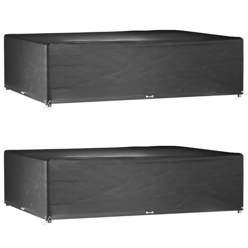 Fundas muebles jardín 2 uds 16 ojales rectangular 300x200x75