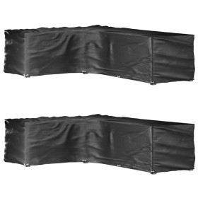 Fundas muebles jardín forma de L 2 uds 18 ojales 220x285x80