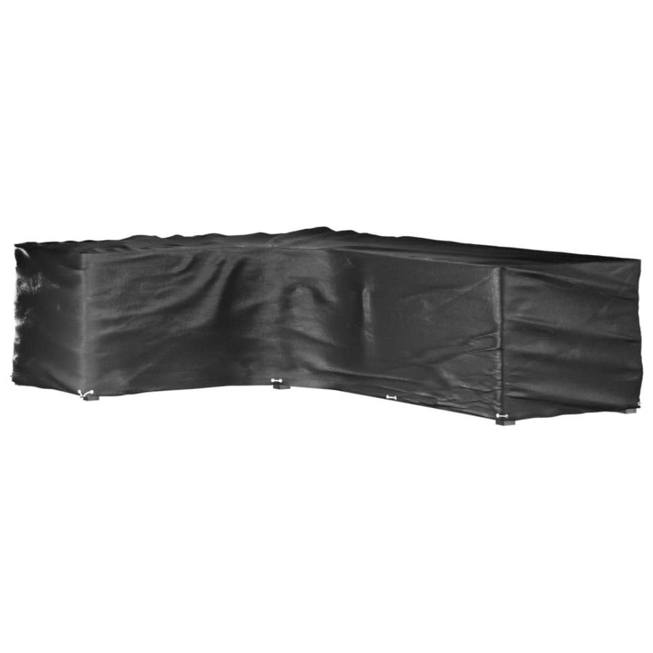 Fundas muebles jardín forma de L 2 uds 18 ojales 220x285x80