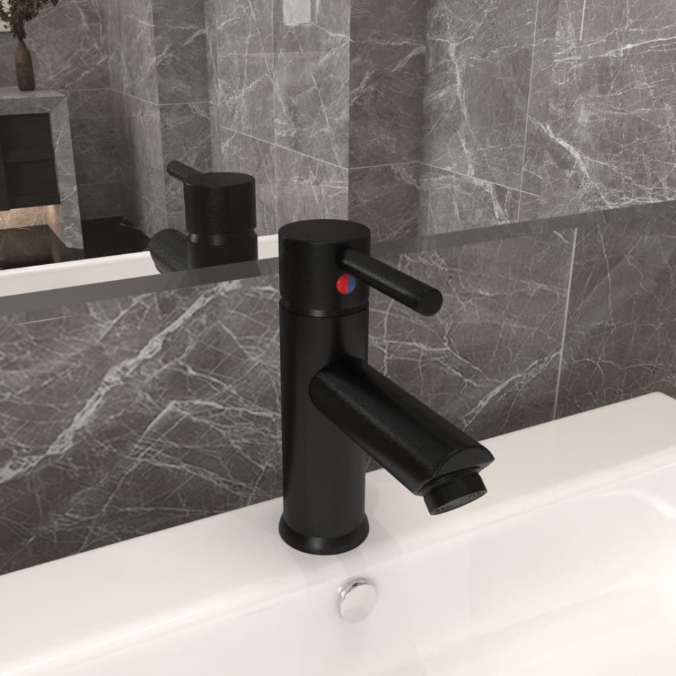Grifo para lavabo de baño acabado negro 130x176