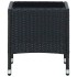 Mesa de jardín ratán sintético negro 40x40x45