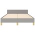 Estructura de cama con cabecero de tela gris claro 120x200