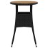 Mesa de jardín madera acacia y ratán sintético negro Ø60x75