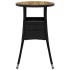 Mesa de jardín madera acacia y ratán sintético negro Ø60x75