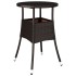Mesa de jardín vidrio templado ratán sintético marrón Ø60x75