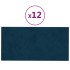 Paneles de pared 12 uds cuero sintético azul 30x15 cm 0,54