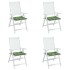 Cojines de silla 4 uds tela estampado de hojas 40x40x3