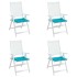 Cojines para silla de jardín 4 uds tela turquesa 40x40x3