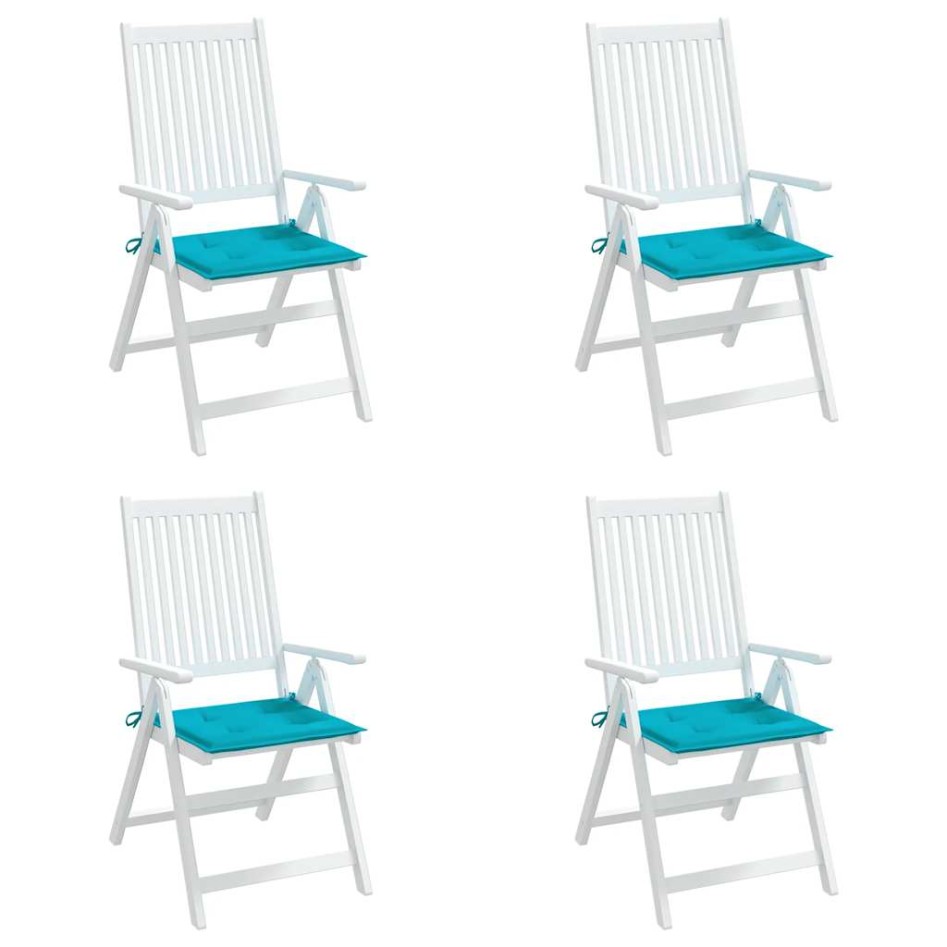 Cojines para silla de jardín 4 uds tela turquesa 40x40x3