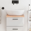 Encimera baño madera maciza tratada marrón claro 40x40x(2-4) cm