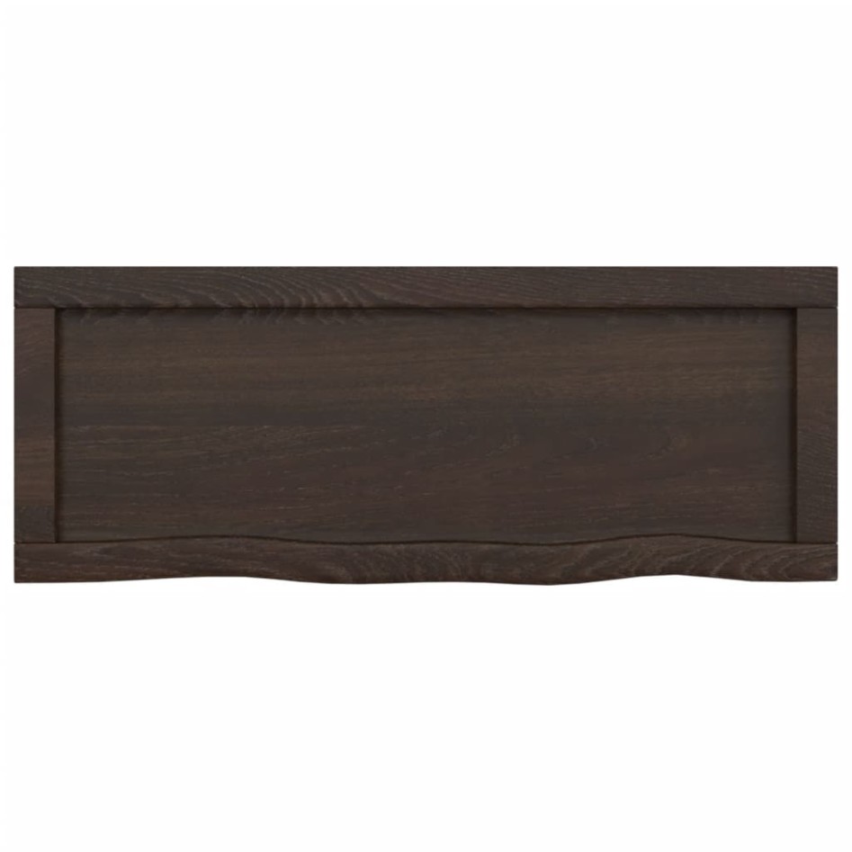 Encimera baño madera maciza tratada marrón oscuro