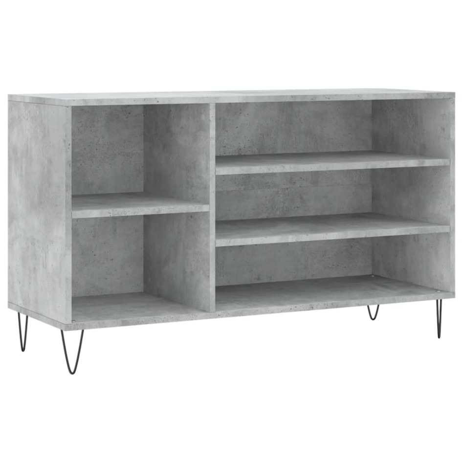 Mueble zapatero madera contrachapada gris hormigón 102x36x60