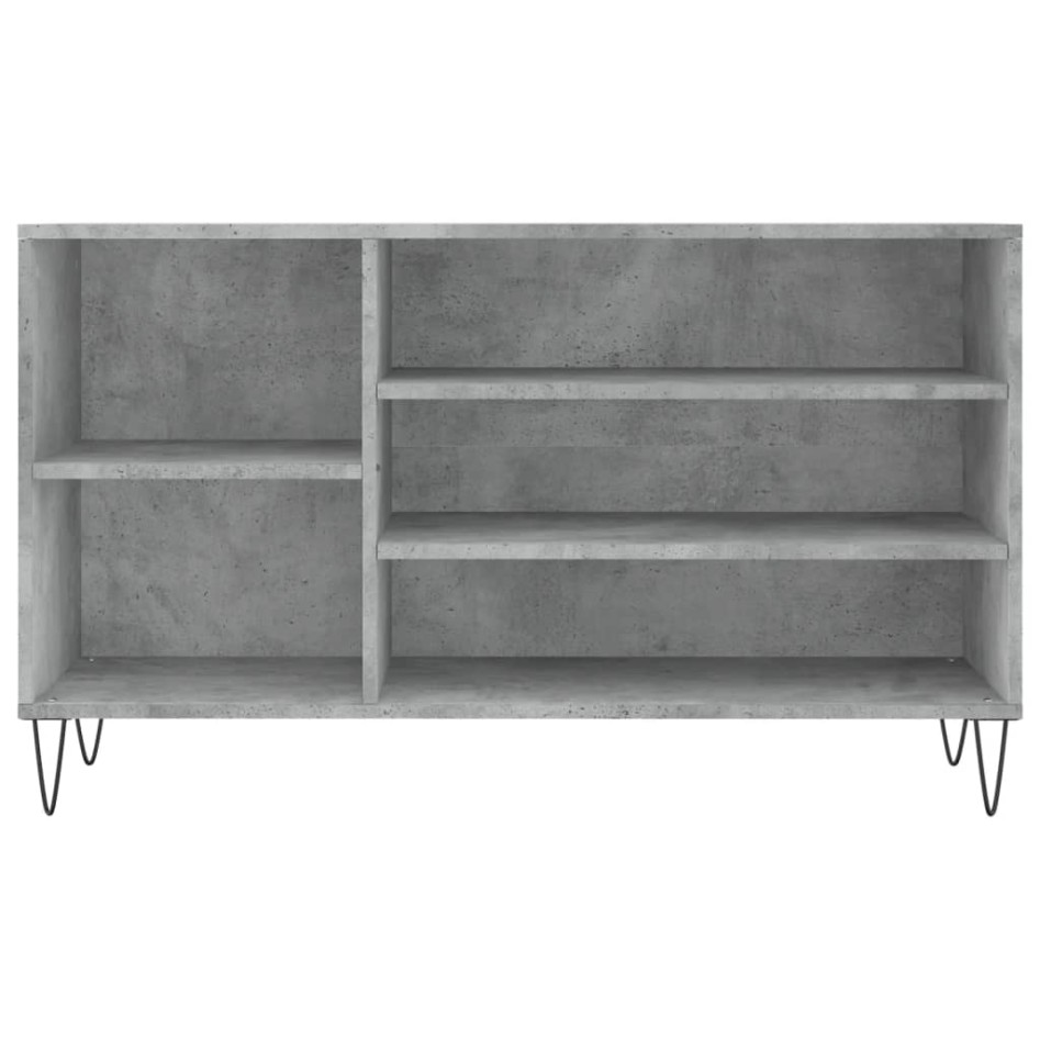 Mueble zapatero madera contrachapada gris hormigón 102x36x60