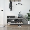 Mueble zapatero madera contrachapada gris hormigón 102x36x60 cm