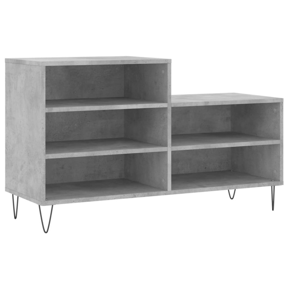 Mueble zapatero madera contrachapada gris hormigón 102x36x60