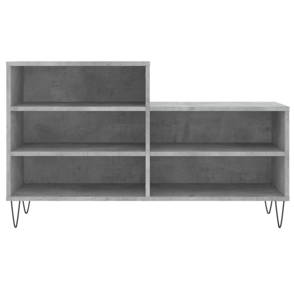 Mueble zapatero madera contrachapada gris hormigón 102x36x60