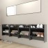 Zapateros de pared 4 uds contrachapada gris brillo 60x18x60