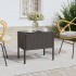 Mesa auxiliar vidrio templado ratán sintético negro 53x37x48