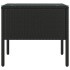 Mesa auxiliar vidrio templado ratán sintético negro 53x37x48