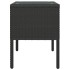 Mesa auxiliar vidrio templado ratán sintético negro 53x37x48