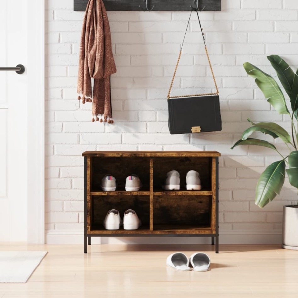 Zapatero madera de ingeniería roble ahumado 69x35x50