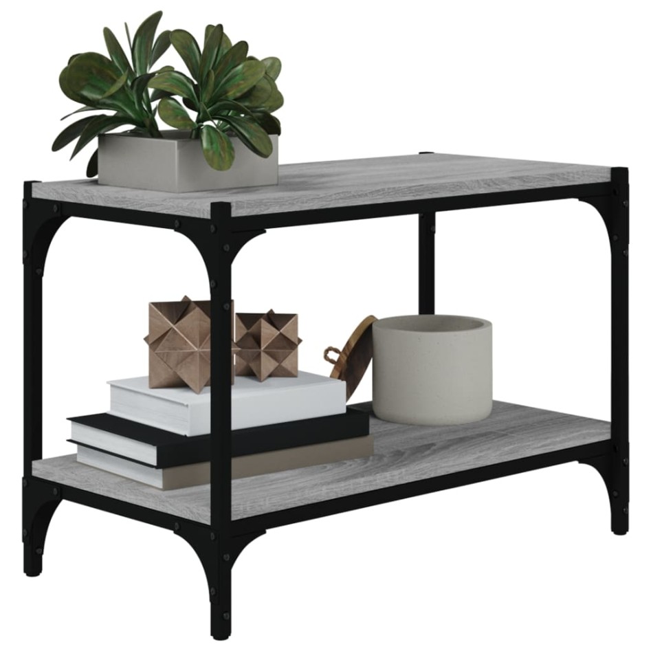 Mueble para TV contrachapada y acero gris Sonoma 60x33x41