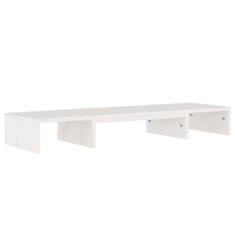 Soporte de monitor madera maciza de pino blanco 80x24x10,5