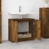 Armario baño madera contrachapada roble ahumado 64,5x33,5x59