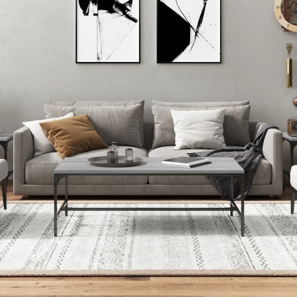 Mesa de centro madera contrachapada gris Sonoma 80x50x35