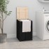 Baúl para la colada madera maciza de pino negro 44x44x66