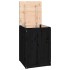 Baúl para la colada madera maciza de pino negro 44x44x66