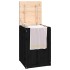 Baúl para la colada madera maciza de pino negro 44x44x66