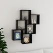 Estante cubo de pared madera contrachapada negro 78x15x93 cm